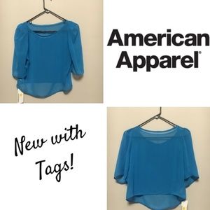 American Apparel Light Blue Chiffon Blouse